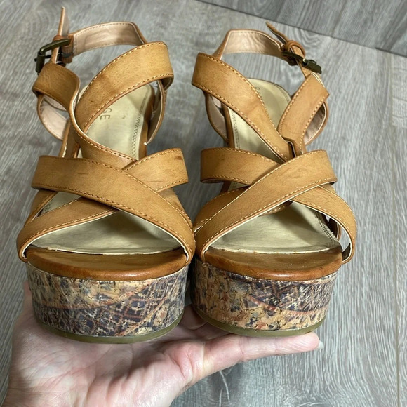 Rampage Hemish Wedge Platform Sandals Strappy Boho Cork 10M - Picture 8 of 16